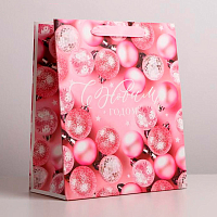 4843457 Пакет ламинированный вертикальный 'Розовые шарики', ML 23*27*11,5 см