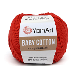 Пряжа YarnArt 'Baby Cotton' 50гр 165м (50% хлопок, 50% акрил)