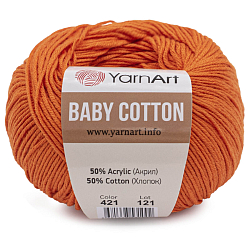 Пряжа YarnArt 'Baby Cotton' 50гр 165м (50% хлопок, 50% акрил)