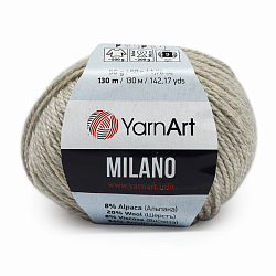 Пряжа YarnArt 'Milano' 50гр 130м (8% альпака, 20% шерсть, 8% вискоза, 64% акрил)