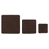 59402 Набор заплаток пришивных из замши, квадрат 4см, 6см и 8см, с перфорацией, 3шт/упак, 100% кожа 21 темно-коричневый
