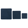 59402 Набор заплаток пришивных из замши, квадрат 4см, 6см и 8см, с перфорацией, 3шт/упак, 100% кожа 22 темно-синий