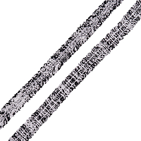 3AR2472 Тесьма отделочная 'Шанель' с цепочкой 2 см*13,7м, цв. черный/серебро