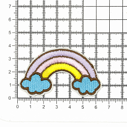 Термоаппликация 'Жёлто-розовая радуга в облаках', 3,9*6,2см, Hobby&Pro