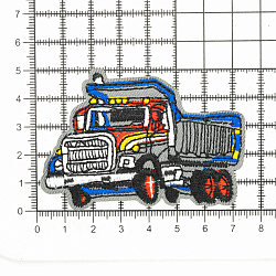 Термоаппликация 'Грузовик', серый/красный/синий 7,4*5,2см, Hobby&Pro