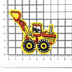 Термоаппликация 'Трактор с ковшом', желтый/красный 7*6,5см, Hobby&Pro