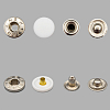 Кнопка Альфа (S-образная) 15мм шляпка пластик + ответные части металл (уп.~72шт) NEW STAR 101 белый + ответные части никель