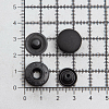 Кнопка Альфа (S-образная) 15мм шляпка пластик + ответные части металл (уп.~72шт) NEW STAR 322 черный + ответные части оксид