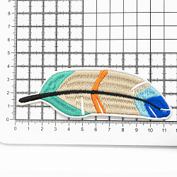Термоаппликация 'Перо', синее/оранжевое/зеленое 8,5*2,6см, Hobby&Pro