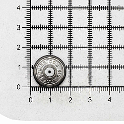 3117 Пуговица джинсовая на фиксированной ножке 17мм 'Гладкая' цв.металл, темное серебро BIG