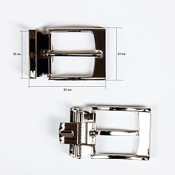 69950 Пряжка с держателем 35мм (43*63мм) металл, никель BIG