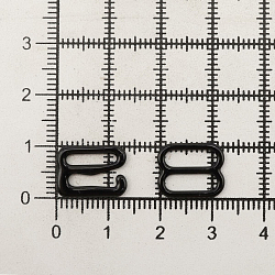 Крючки и регуляторы для бретелей бюстгальтера 10 мм, металл/эмаль, 18 шт/упак, цвет черный