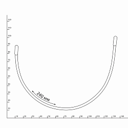 2762 Косточки (каркасы) для бюстгальтера тип 4, 240мм, металл, белый, Arta-F