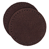 59111 Заплатки пришивные из замши, круг d-6см с перфорацией, 2шт/упак, 100% кожа 21 темно-коричневый