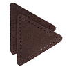 59116 Заплатки пришивные из замши, треугольник равносторонний 6см с перфорацией, 2шт/упак, 100% кожа 21 темно-коричневый