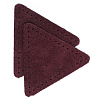 59116 Заплатки пришивные из замши, треугольник равносторонний 6см с перфорацией, 2шт/упак, 100% кожа 31 бордовый