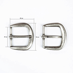 69956 Пряжка 40мм (54*48мм) металл, темное серебро BIG