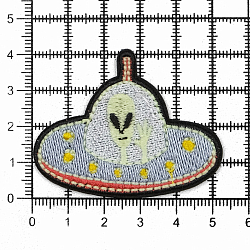Термоаппликация 'Летающая тарелка', 4.6*5.1см, Hobby&Pro